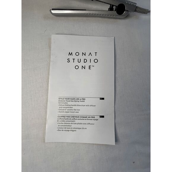 Monat Studio One Mini Travel Hair Styling Set, Foldable Hairdryer. Straightener - Picture 8 of 10
